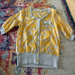 Hazel Yellow and Gray Polka Dot Sweater size M